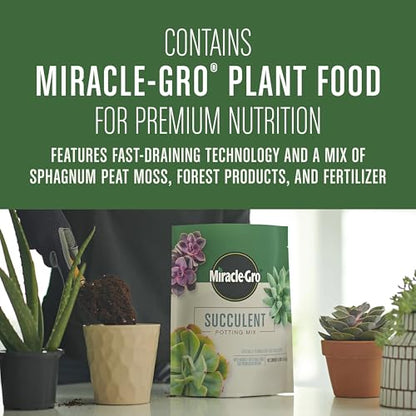 Miracle-Gro Succulent Potting Mix, 4 qt. - size: 1 Pack, style: Succulent