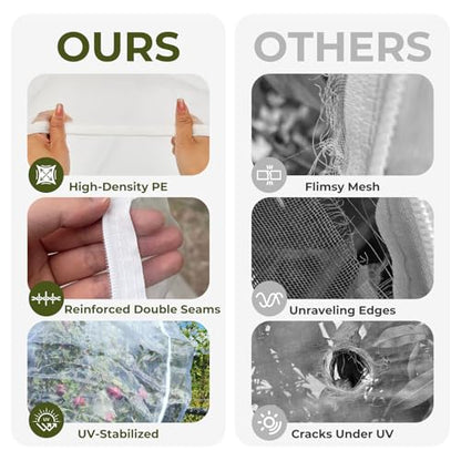 15ft x 15ft Fruit Tree Netting Cover with Zipper & Drawstring, Insect Bird Barrier Netting for Garden Protection, Ultra Fine Mesh Garden Netting, Extra Large - size: 15 x 15 ft(1 Pack)