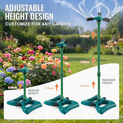 Rotating Lawn Sprinkler with Adjustable Riser