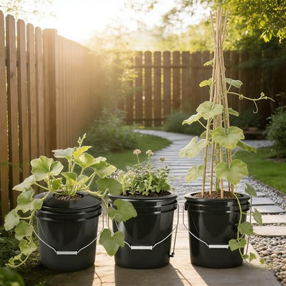 6 Inch Net Pots with Wide Lids for 3.5 and 5 Gallon Buckets 5 Pack Hydroponic Net Cups - color: Small Opening-5pcs