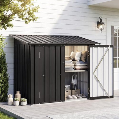 Aoxun Outdoor Storage Cabinet 35 Cu.Ft Metal Storage Shed with Floor