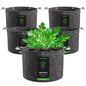 VIVOSUN 5-Pack 7 Gallon 500G Fabric Grow Bags with Strap Handles - size: 7 Gal