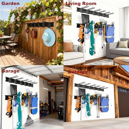 Garage Wall Organizer-Garden Tool Rack Wall Mount