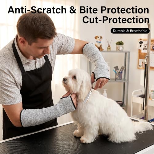 1 Pairs Cut Resistant Sleeves, Protective Arm Sleeves Gray