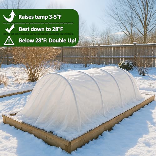 Gardzen 1.5 oz Plant Covers Freeze Protection - size: 10' x 20'