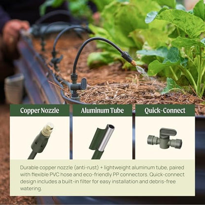 Vego Garden Irrigation Kit - Drip Irrigation System for Raised Garden Beds, Efficient Watering Solution for Vegetables, Flowers, and Plants, Easy DIY Installation (M) - size: M