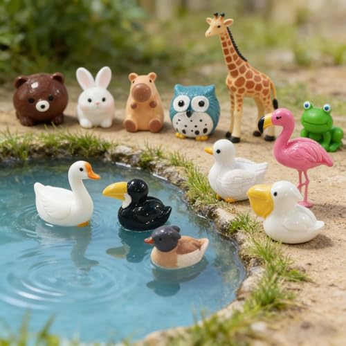 EMiEN 66pcs Mini Animals,66 Styles Resin Animals - color: 66pcs Mini Animals