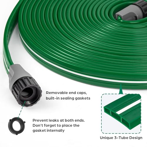 Jin&Bao Sprinkler Hose Heavy Duty Garden Lawn Water Hose & Staples (25FTx2) - size: 25FTx2