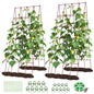 DoCred 39.4" H Cucumber Trellis, 2 Pack Foldable A Frame Garden Trellis - color: Red, size: 39.4" H (Standard)