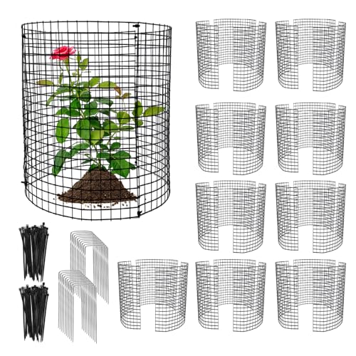 30 PCS Round Plant Protector from Animals, 12 Pack 12'' x 12'' Metal Plant Cages，30Pcs Metal Mesh to Keep Animals Out, Garden Protection Bunny Barricades, Wire Plant Protectors for Rabbit Chicken Duck