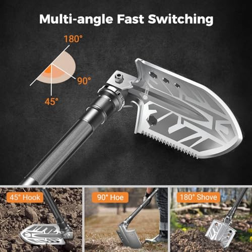Sahara Sailor Camping Shovel, 23 in 1 Folding Survival Shovel Set
