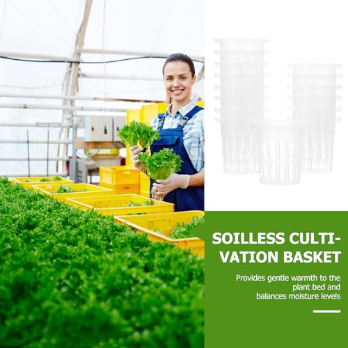 Angoily 1.5" Net Pots, 50Pcs Plastic Hydroponic Pod Net Cultivation Basket