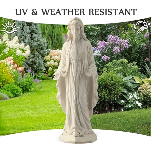 Virgin Mary Statue, 29.4" Outdoor Statue, Fall Decor for Garden Yard - size: 29.4" H Virgin Mary