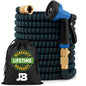 J&B XpandaHose 75ft Expandable Garden Hose, Lightweight, Brass Connectors - color: Blue/Black, size: 75ft