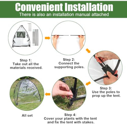 Clear Plant Covers Freeze Protection, 2-Pack Cloches & Domes, Winter - color: Clear, size: 28*30in 2P