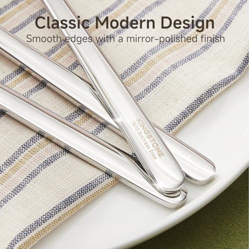 KINGSTONE Dinner Forks Set of 4, 8-Inch 18/10 Stainless Steel Forks Cutlery, Mirror Polished Table Forks for Home, Kitchen & Restaurant, Dishwasher Safe (Dinner Forks Set, 4-Piece) - size: 4-Piece
