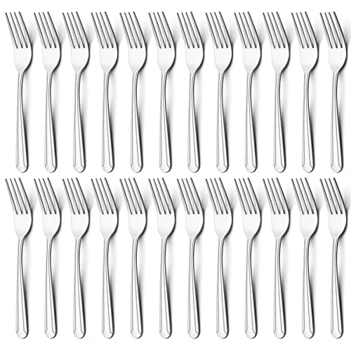 BEWOS 24 Pieces Dinner Forks Set, 8.2-Inch Stainless Steel Forks Silverware, Flatware Salad Forks for Home, Kitchen or Restaurant - Mirror Polished, Dishwasher Safe - size: 24 Pcs 8.2'' Dinner Forks
