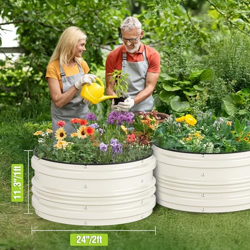 WORKPRO 3Pcs 2x2x1ft Galvanized Raised Garden Bed Set - color: White