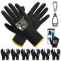 7 Pairs Safety Work Gloves Seamless Nylon Knit MicroFoam Nitrile Coated - size: X-Large, style: 7 Pairs,black