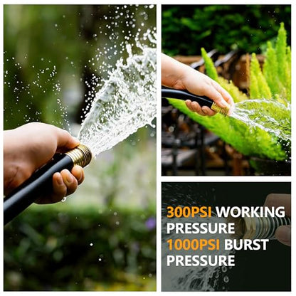 5/8" Garden Hose 150ft, -40℉ To 190℉ Hot/Cold Rubber hose, Black - color: Black, size: 150Ft