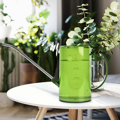Plastic Watering Can - with Long Spout - 1/4 Gallon - 34 Oz - Green - color: Green