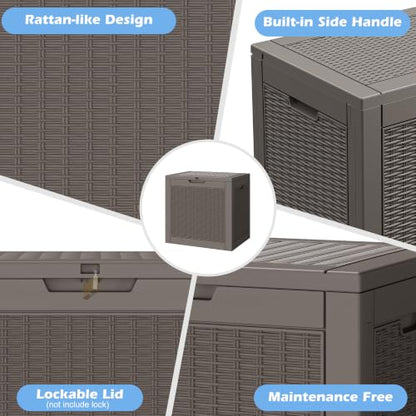 32 Gallon Outdoor Storage Box Waterproof Deck Box Patio Storage - color: Gray, style: 32Gallon-style1