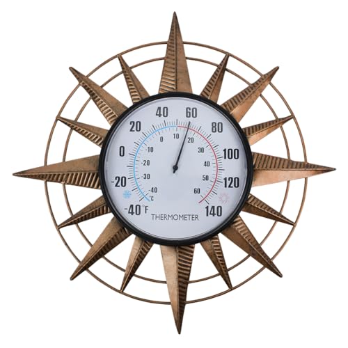 14'' Sun Outdoor Thermometer, No Need Battery - color: Sunburst