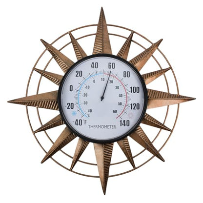 14'' Sun Outdoor Thermometer, No Need Battery - color: Sunburst