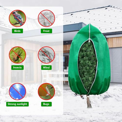 4 Pack 48"x71" Plant Covers with Zipper and Drawstring - size: 4 Pack 48"x71"