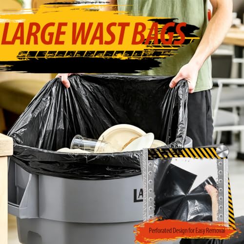 42 Gallon Large Black Trash Bags 33x48in (30 Count) - size: 30 Count (Pack of 1)