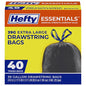 Hefty Essentials Extra Large 39 Gallon Trash Bags, Black, Unscented, 40ct - size: 40 Count (Pack of 1), style: Extra Large (39 Gallon )