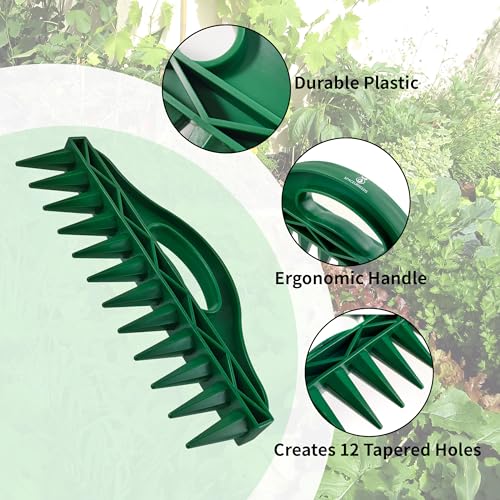 Row Seeder Tool for Seed and Seedling Spacing in Trays and Garden Rows Kit.