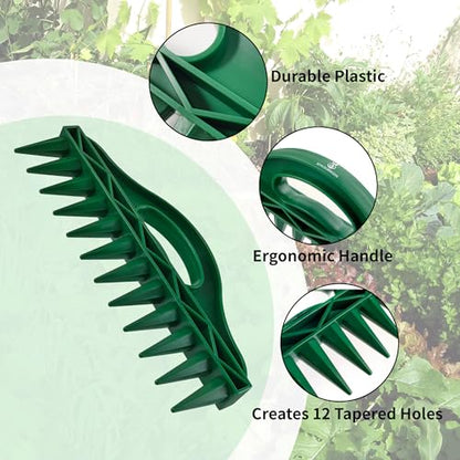 Row Seeder Tool for Precise Seed and Seedling Spacing in Trays and Gardens.
