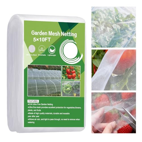 Garden Netting,Plant Covers 5x10 Ft Net Ultra Fine Mesh Protection Netting for Vegetable Plants Fruits Flowers Crops Greenhouse Row Cover Raised Bed Barrier Screen Protection Net Cover - size: 5FT*10FT