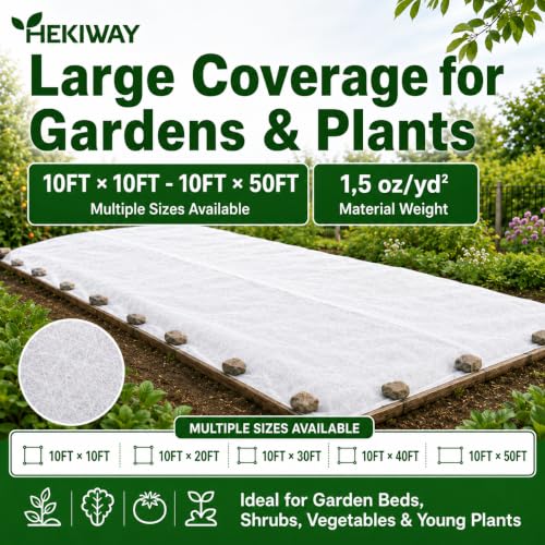 10 FT x 10 FT Frost Cloth, Plant Covers for Freeze Protection - size: 10Ft x 10Ft