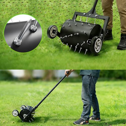 Roller‑Style Lawn Corer with Steel Spikes