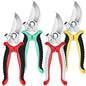 Lothee 4 Pcs Garden Pruning Shears Bypass Blade, Green, Yellow, Gray, Red