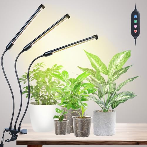 3Head Clip Grow Lights for Indoor Plant, Seed Starting, Bonsai - size: Clip 3Head 27W