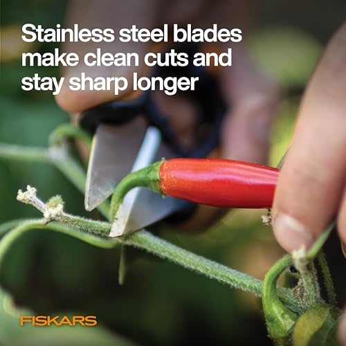 Fiskars 5" Herb Scissors, Garden Snips with Sheath and SoftGrip Handle