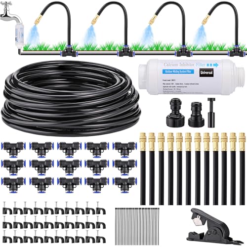 Drip Irrigation Kits Auto Garden Irrigation System Calcium Inhibitor Filter - size: 66FT Irrigation tubing hose, style: With Calcium Inhibitor Filter