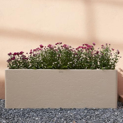 42" Large Rectangular Planter - Handmade Fiberglass Composite - color: Off White, size: Large