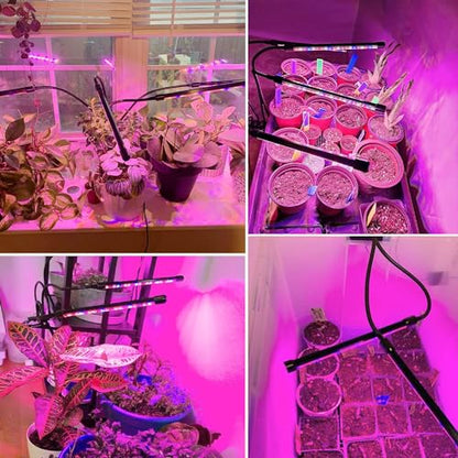 Garpsen Plant Light, 2 Heads Grow Lights for Seed Starting with Clip, 2Pack - size: (2 Pack)2 Arms