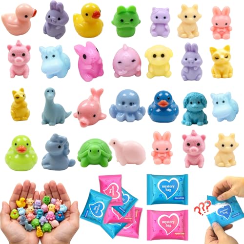 50PCS Mini Animal Figures Mystery Blind Bag, Cute Solid Color Figurines Bulk, Tiny Animal Figures for Kids, Mini Resin Figures for Crafts, Dollhouse Accessories, Party Favor Surprise Collectible Set - color: Solid Animal
