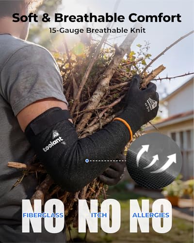 toolant ANSI A9 Cut Resistant Arm Sleeves, Arm Guards for High Risk Work - size: 1 Pair