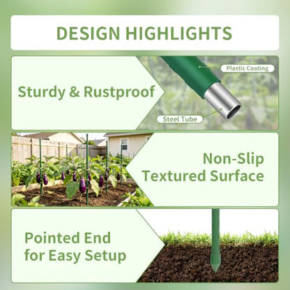 PROWORX Garden Plant Stakes, 16 Inch 70 Pack DIY 4ft 5ft 6ft Tomato Stakes - size: 16 Inch 70 Pack