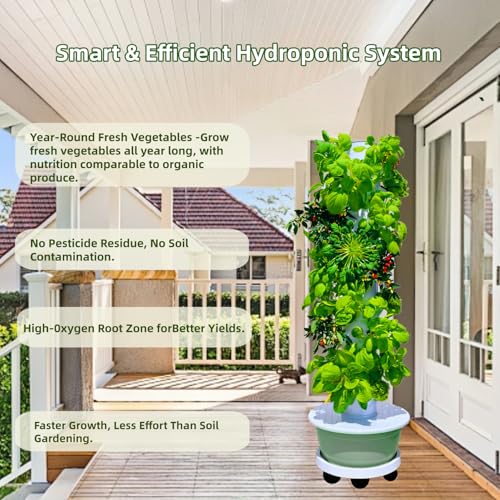 Hydroponic Growing System, Vertical Garden Tower Automatic Timer 36 -Pod