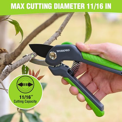 WORKPRO 8.5" Bypass Pruning Shear, Garden Scissors & Clippers
