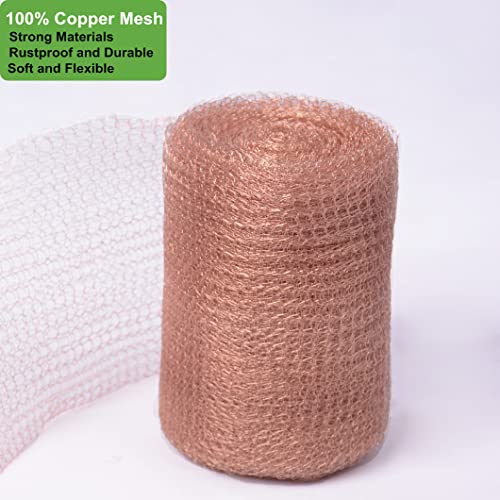 Copper Mesh Rodent Control 5in x 32ft, Rustproof, 0.17mm Wire, Double Layer - size: 5in x 32ft