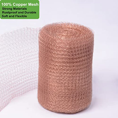 Copper Mesh Rodent Control 5in x 32ft, Rustproof, 0.17mm Wire, Double Layer - size: 5in x 32ft