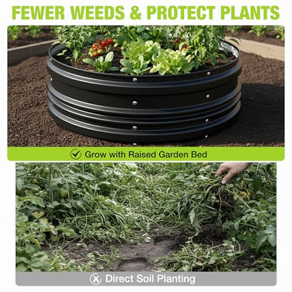 WORKPRO 3PK 2x2x1ft Outdoor Galvanized Raised Garden Bed Kit - color: Black